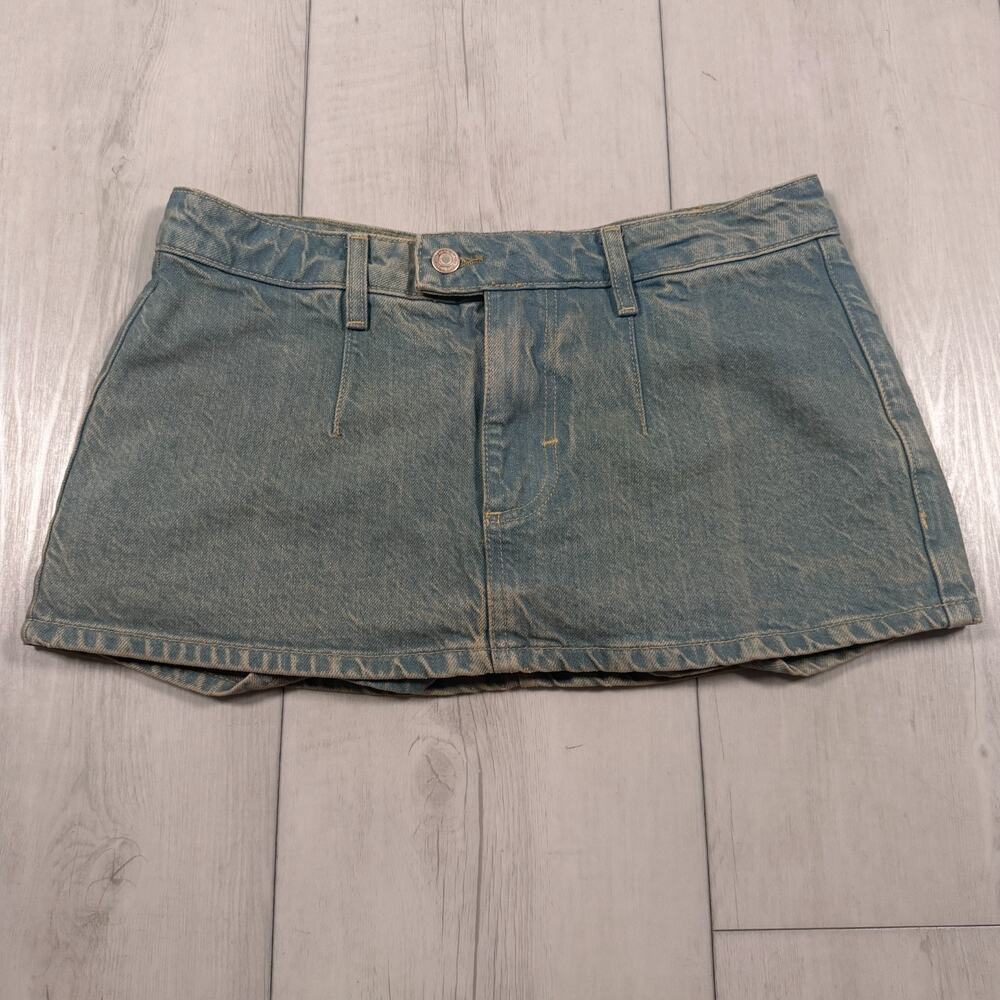 Free People We The Free Blue Galivanting Low Rise Mini Skort Size 27